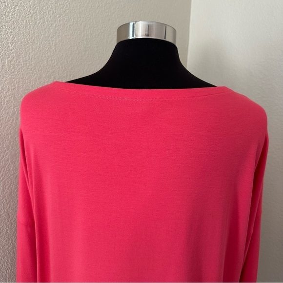 EILEEN FISHER Scoop Neck Dolman Long Sleeve Jersey Pink Coral Blouse Size L - Picture 8 of 11